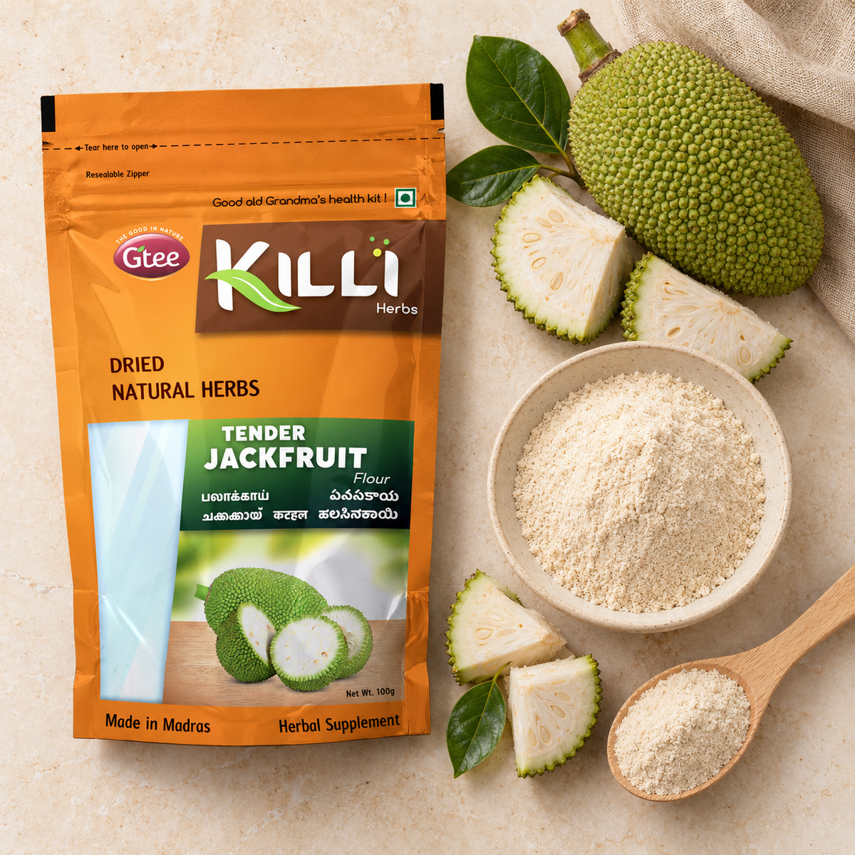 Tender Jackfruit Flour |Killi Palakkai Maavu |  A Grandmother's Secret to Everyday Wellness