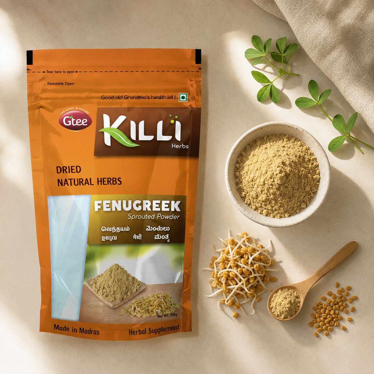 Killi Fenugreek Sprouted Powder | Vendhayam Powder | Traditional Digestive & Wellness Tonic