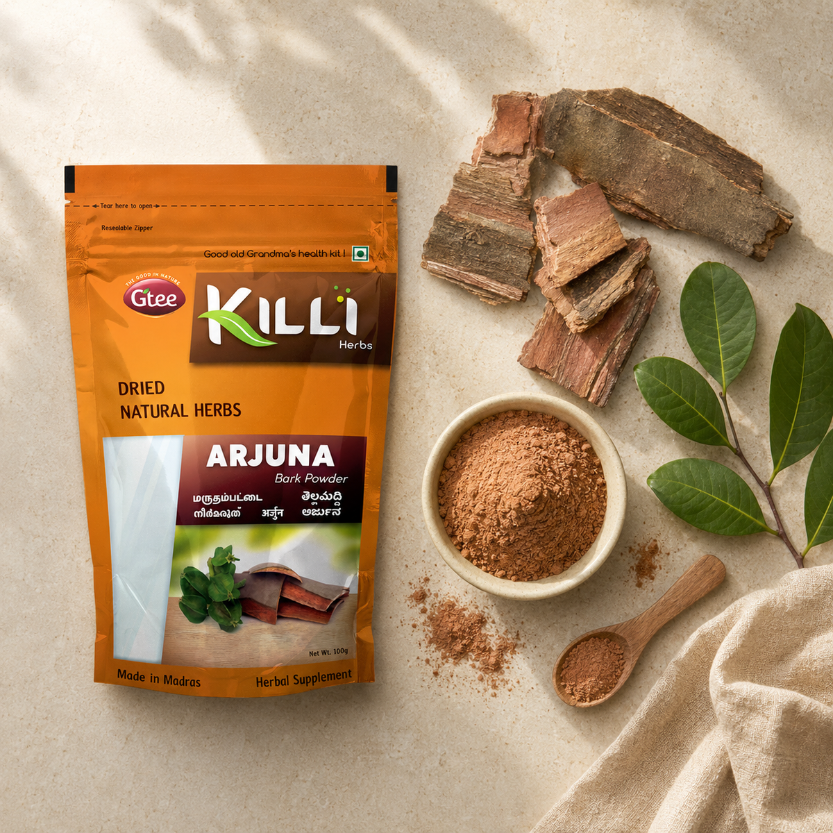 Killi Arjuna | Marutham | Neermarudhu | Thella Maddi | Nirmatti Bark Powder: Your Heart's Traditional Companion