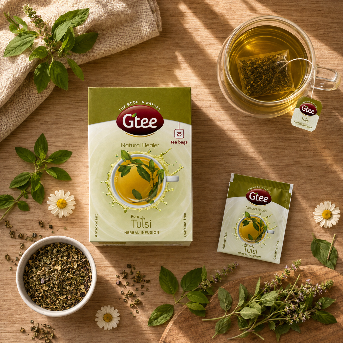 GTEE Tulsi | Pure Tulsi Leaves | A Natural Herbal Infusion, Reached for Through Generations