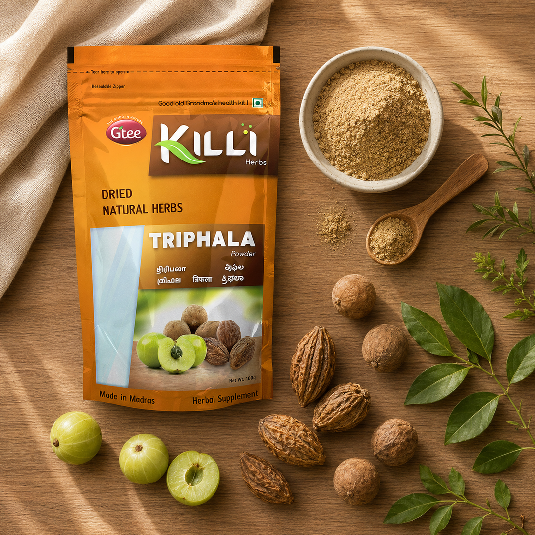 Killi Triphala | Three-Fruit Ayurvedic Powder | Traditional Support for Digestion & Immunity