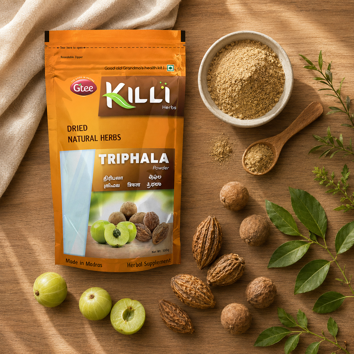 Killi Triphala | Three-Fruit Ayurvedic Powder | Traditional Support for Digestion & Immunity
