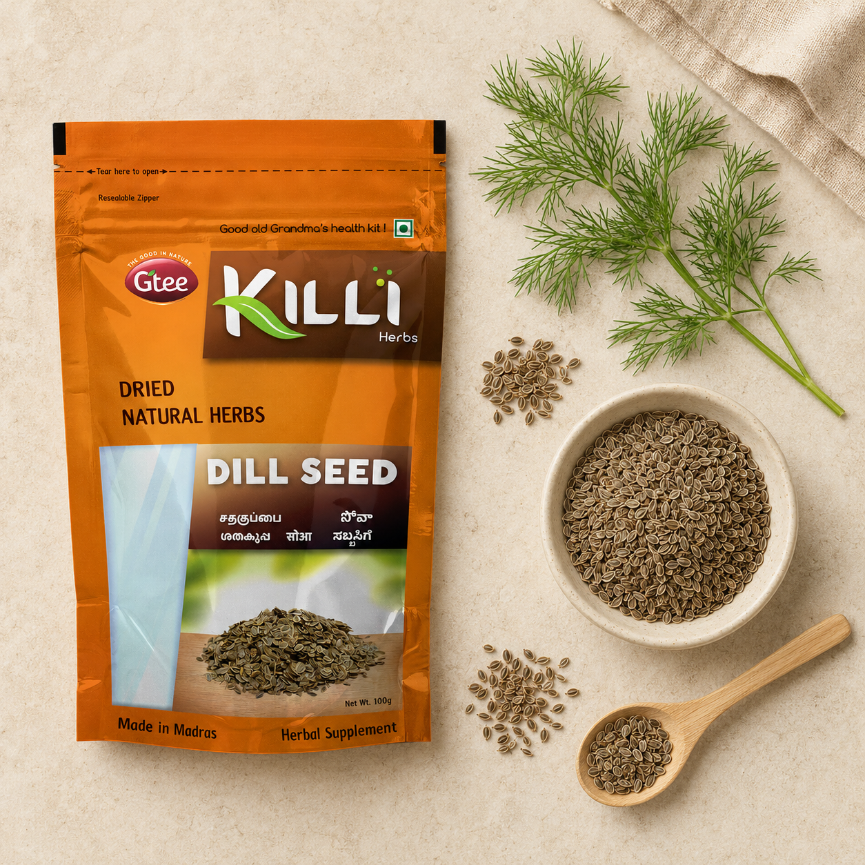 Killi Dill Seed | Sathakuppai | A Digestive Companion for Everyday Meals, 100g