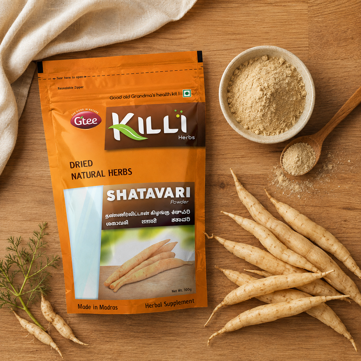 Killi Shatavari | Thaneervittan Kizhangu Powder | Traditional Support for Women's Wellness