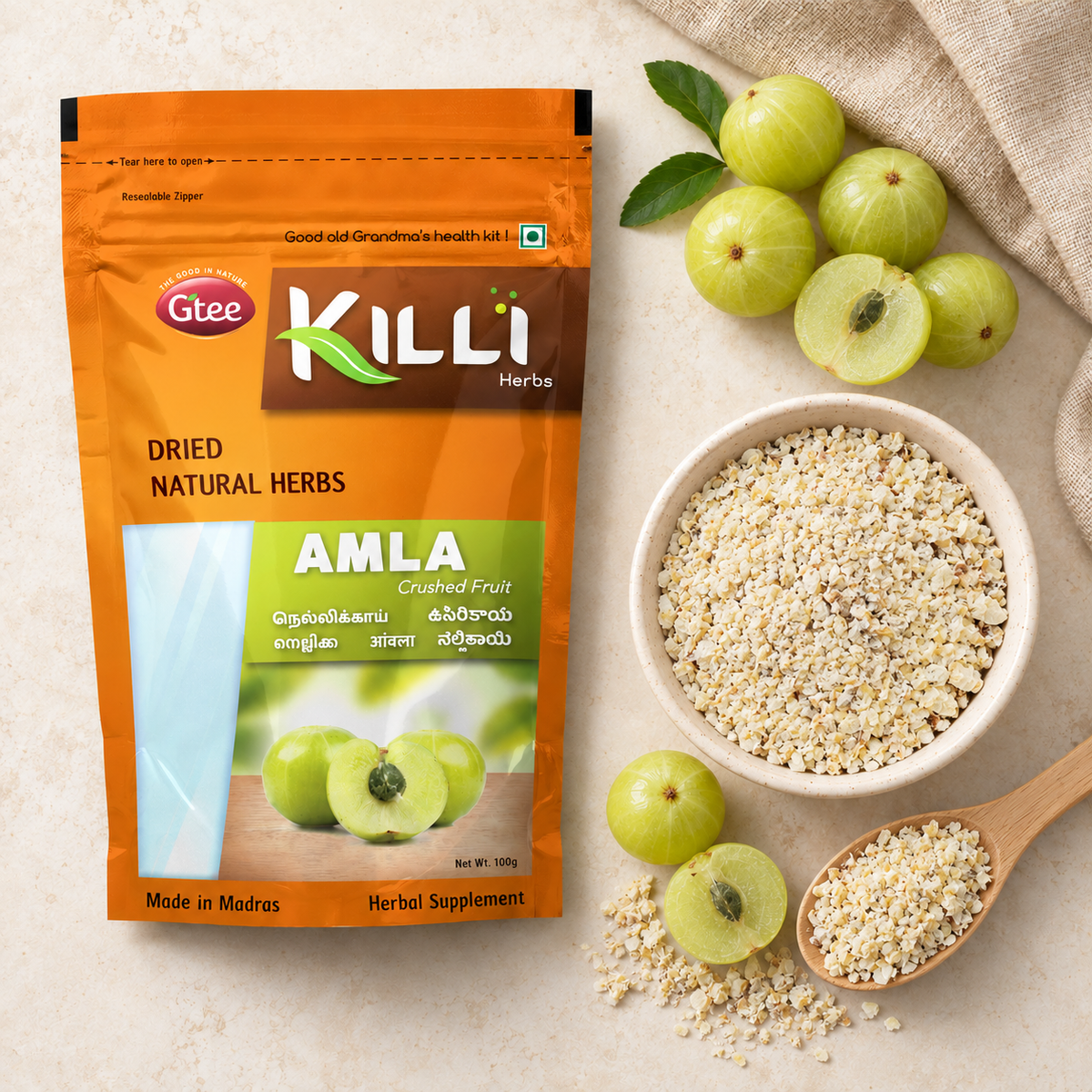 KILLI Amla | Nellikkai | Nellikka | Usirikaya Fruit Crushed, 100g | A Traditional Vitamin C Ritual