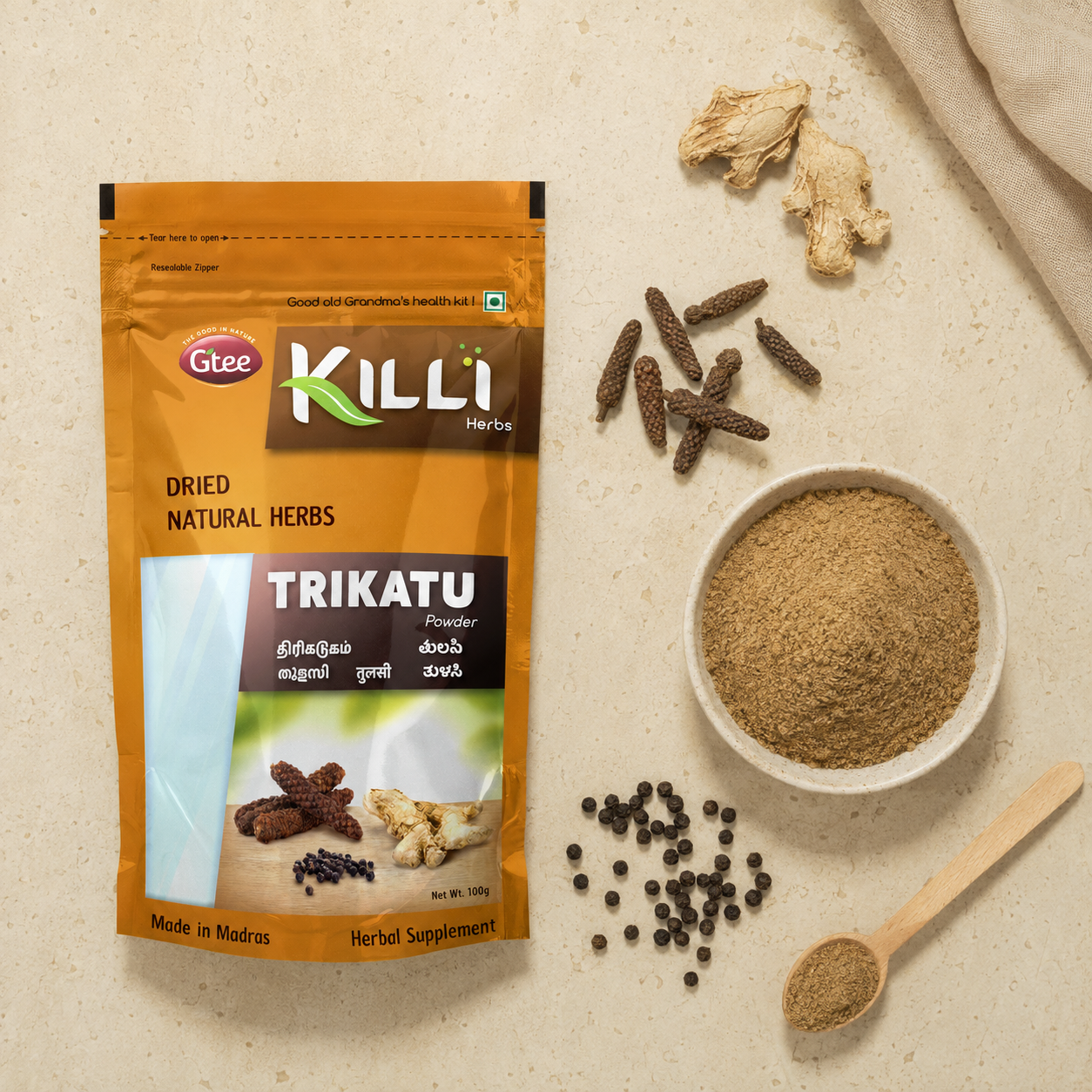 Killi Thirikadugam | Trikatu | Thirukaduga Powder The Three-Spice Digestive Classic