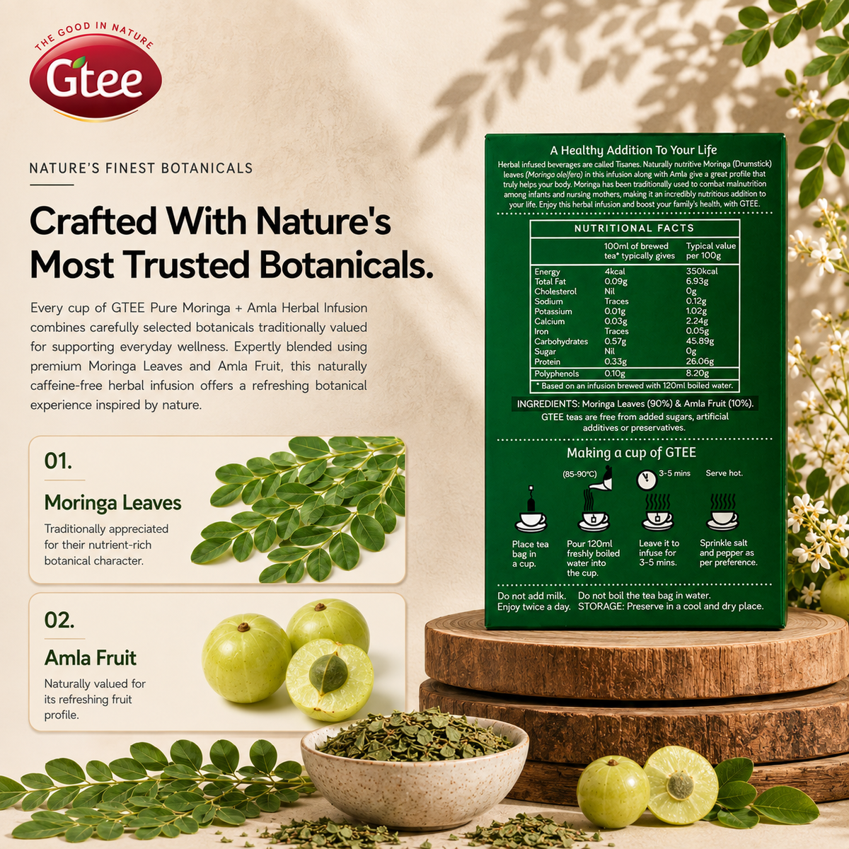 GTEE Moringa + Amla | Herbal Infusion | A Family Health Booster, the Traditional Way