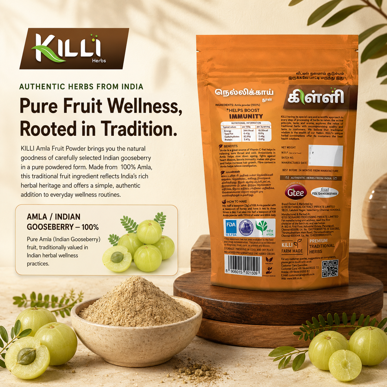 Killi Amla | Nellikkai Powder | Traditional Vitamin C-Rich Immunity Booster