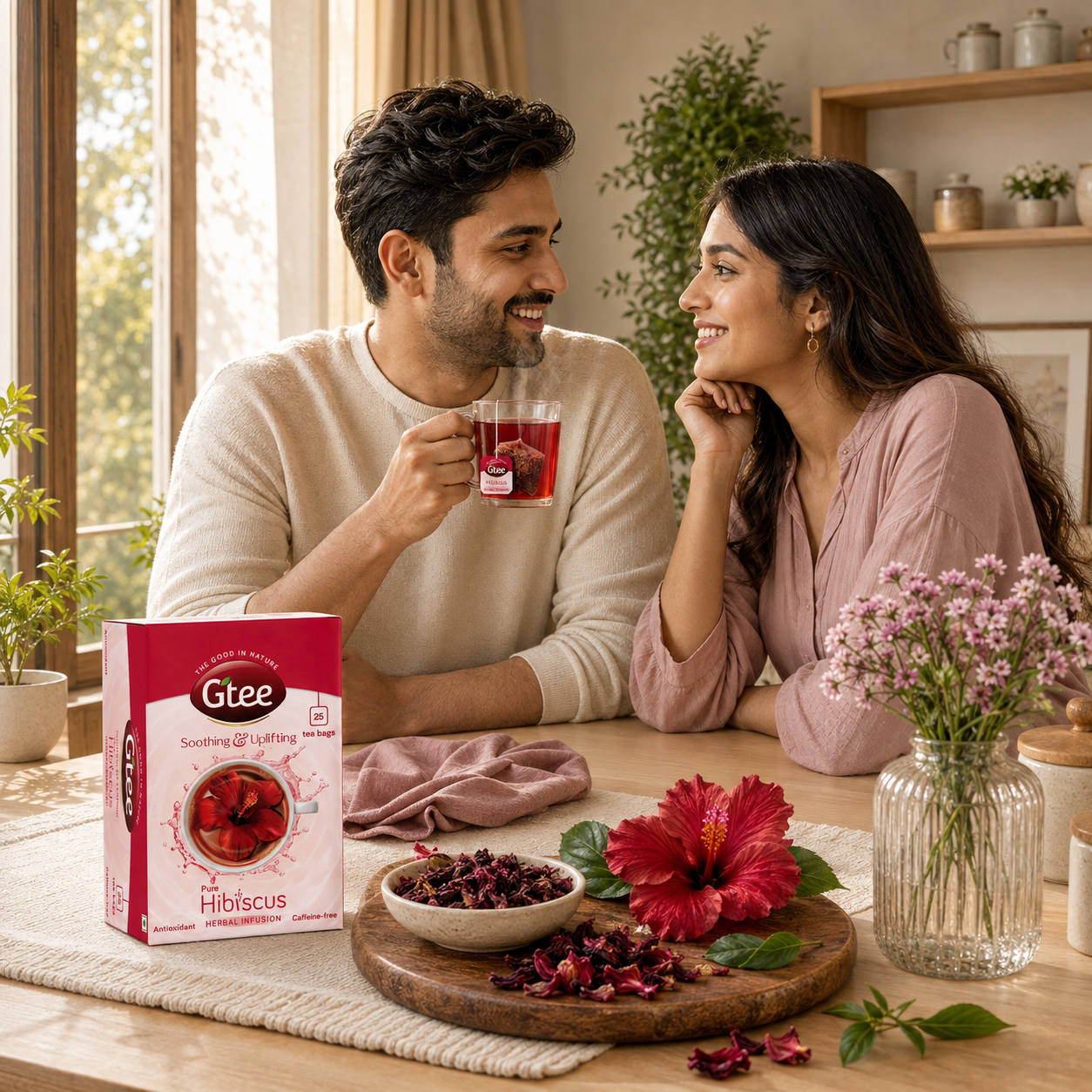 GTEE Hibiscus | Pure Hibiscus Flowers | Herbal Infusion, Soothing & Uplifting