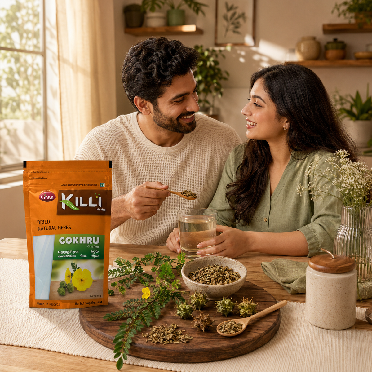 Killi Gokshura | Nerunji Mull Crushed | Traditional Support for Kidney & Urinary Health