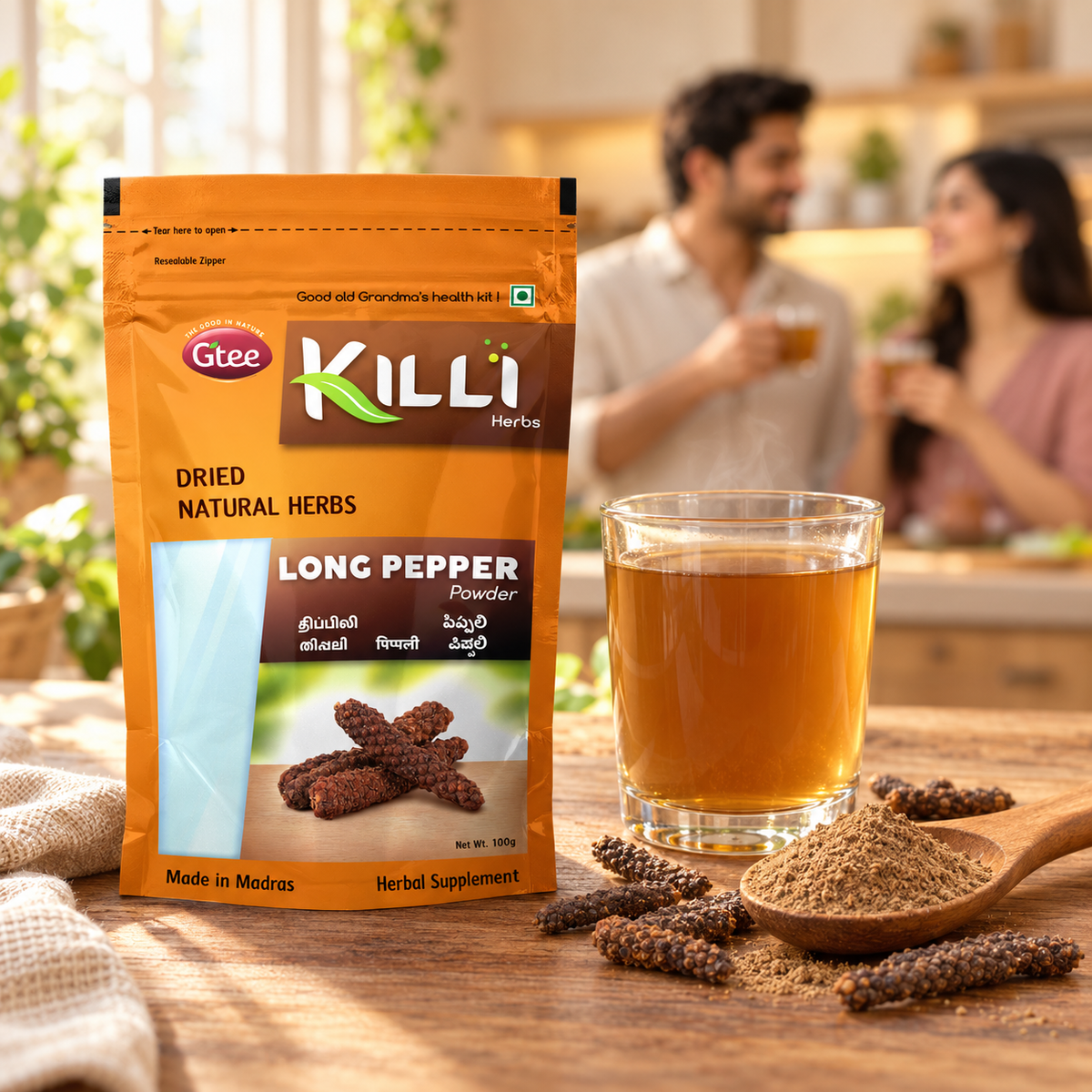 KILLI Long Pepper | Thippili | Piper longum | Pippali Powder, 100g | A Traditional Spice Ritual, Rooted in Ayurveda