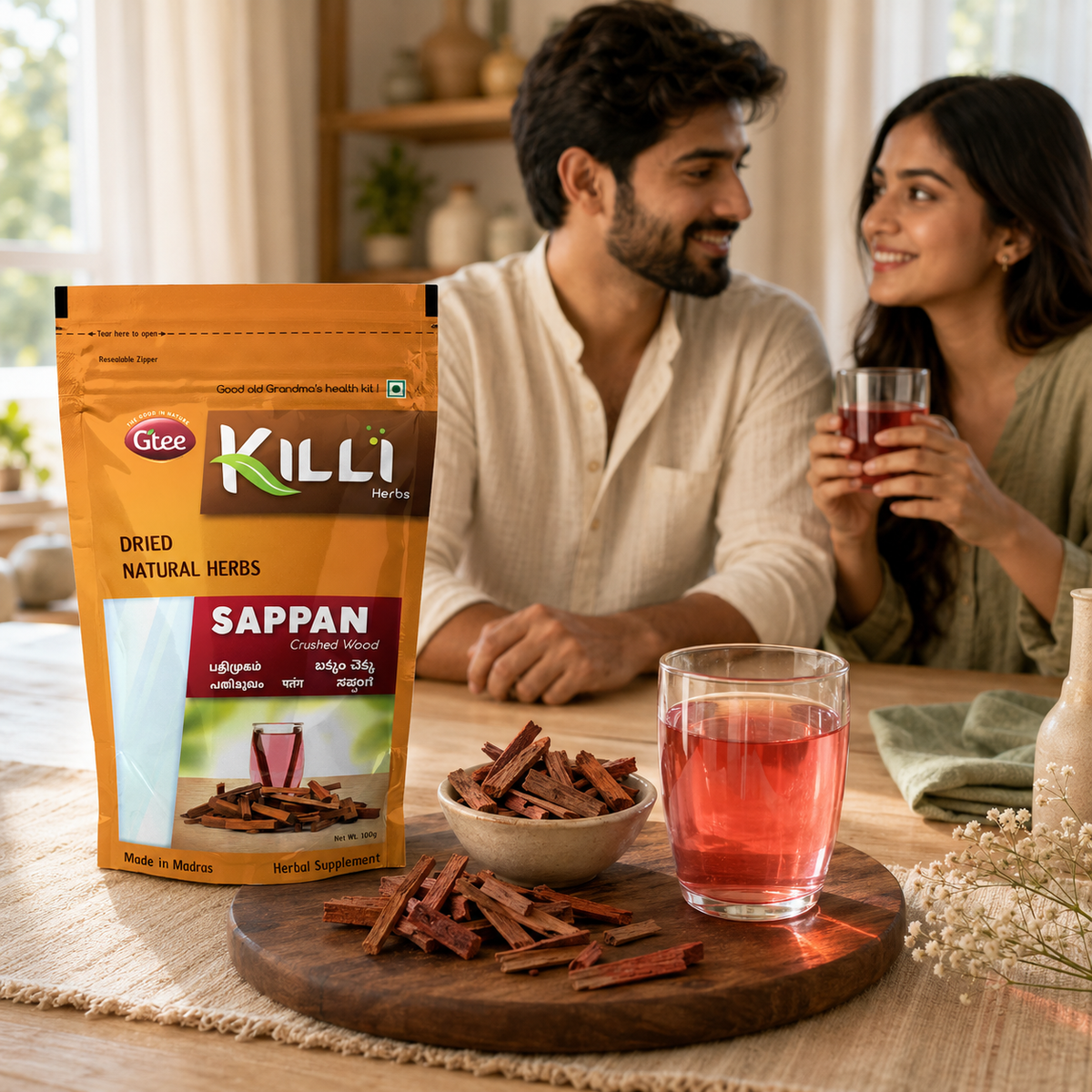 Killi Sappan Wood | Pathimugam | Patang | Bakkam Chekku | Sappange Crushed Nature's Cooling Infusion