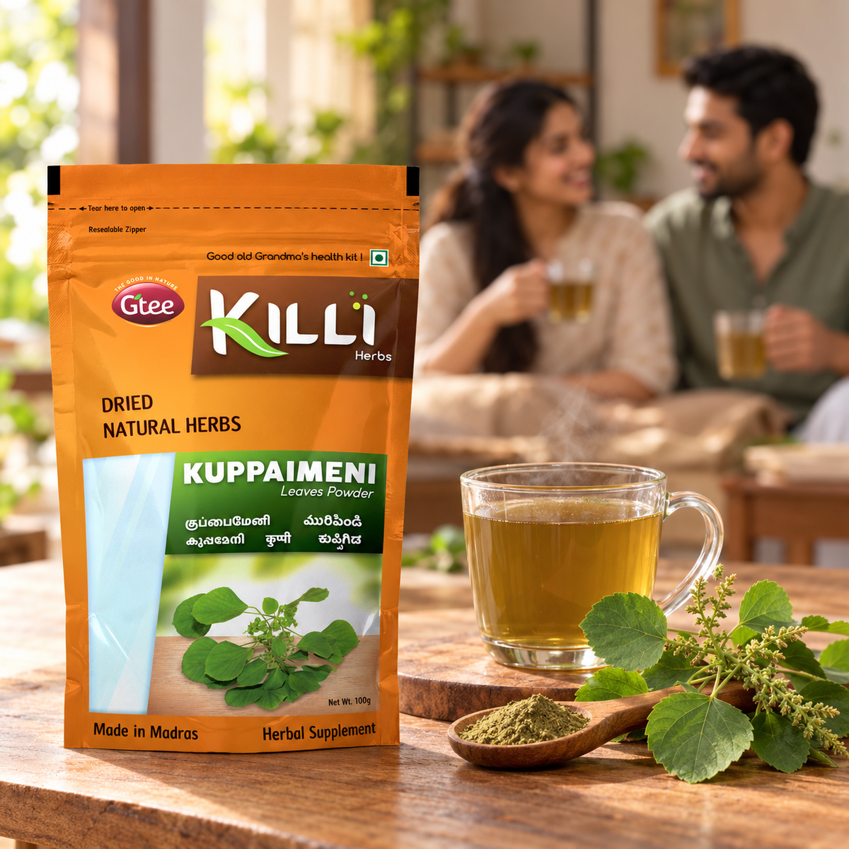 KILLI Kuppaimeni | Indian Acalypha | Kuppikhokhali | Haritamanjari | Kuppugida Leaves Powder, 100g | A Traditional South Indian Household Herb