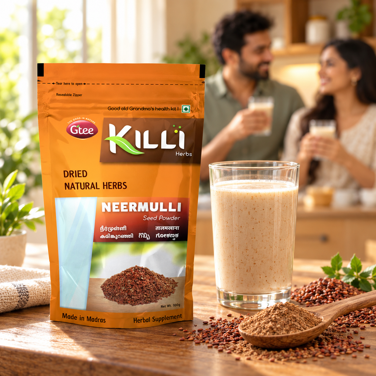 KILLI Neermulli | Marsh Barbel | Hygrophila auriculata | Kokilaksha Seed Powder, 100g | A Traditional Seed Ritual