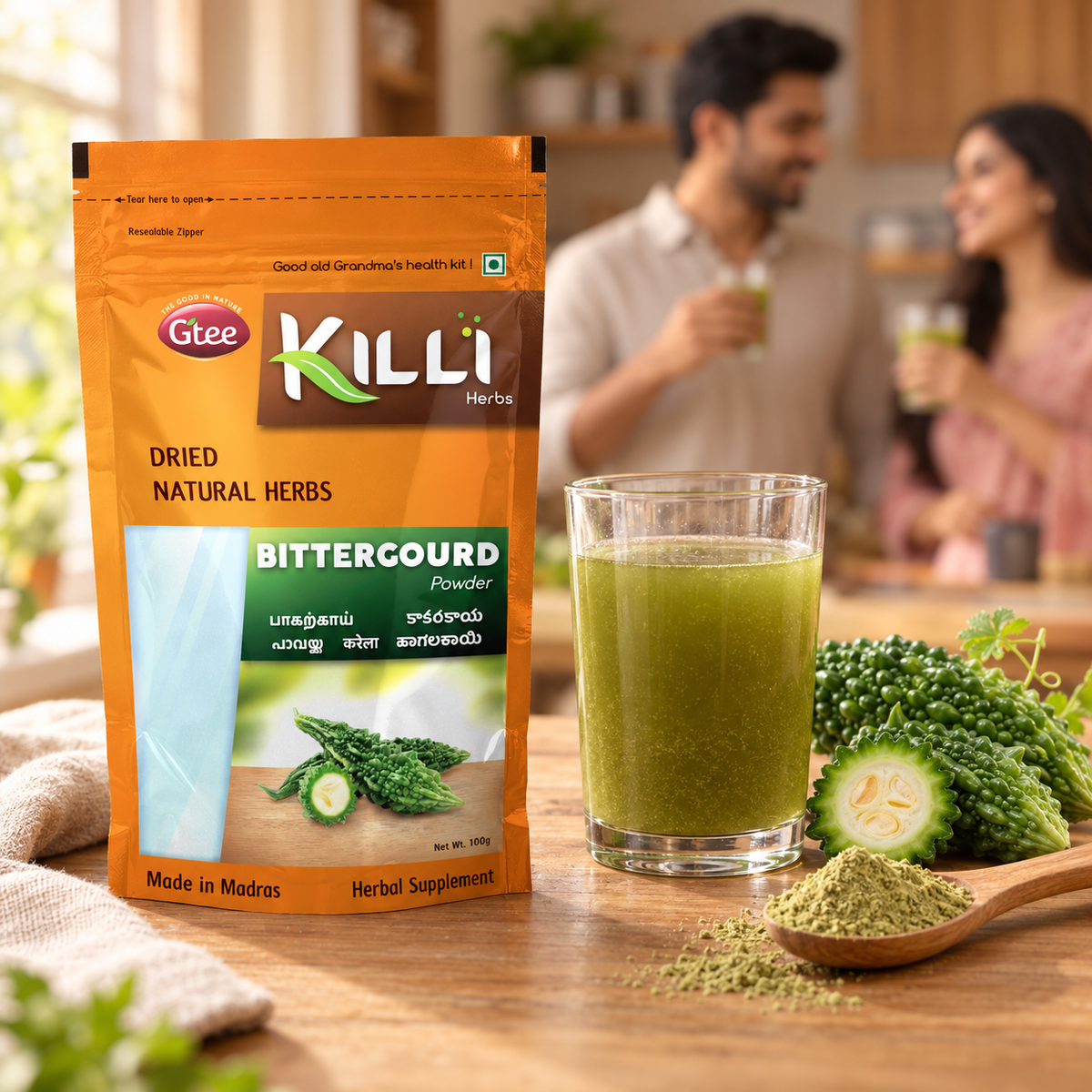 KILLI Bitter Gourd | Karela Powder, 100g | A Traditional Bitter-Herb Ritual
