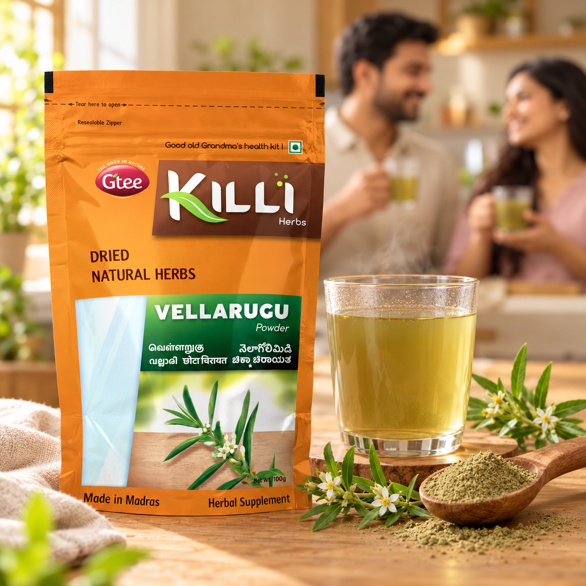 KILLI Vellarugu | Indian Whitehead | Chota Chirayata | Vallari Powder, 100g | A Traditional Bitter-Herb Ritual
