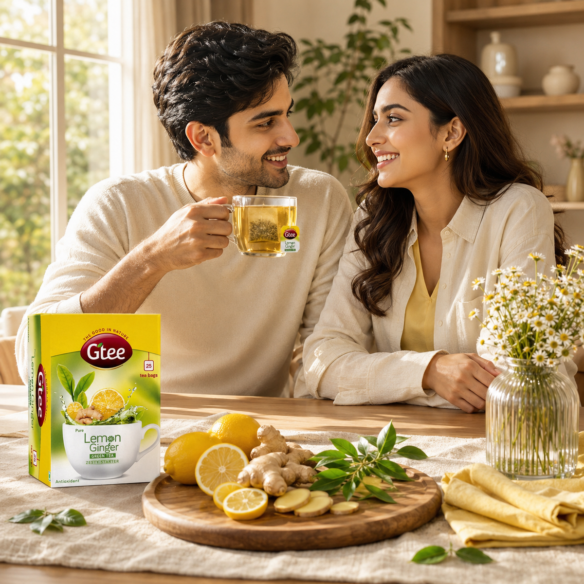 GTEE Lemon Ginger | Green Tea with Lemon Zest & Ginger | A Zesty Start to Every Morning