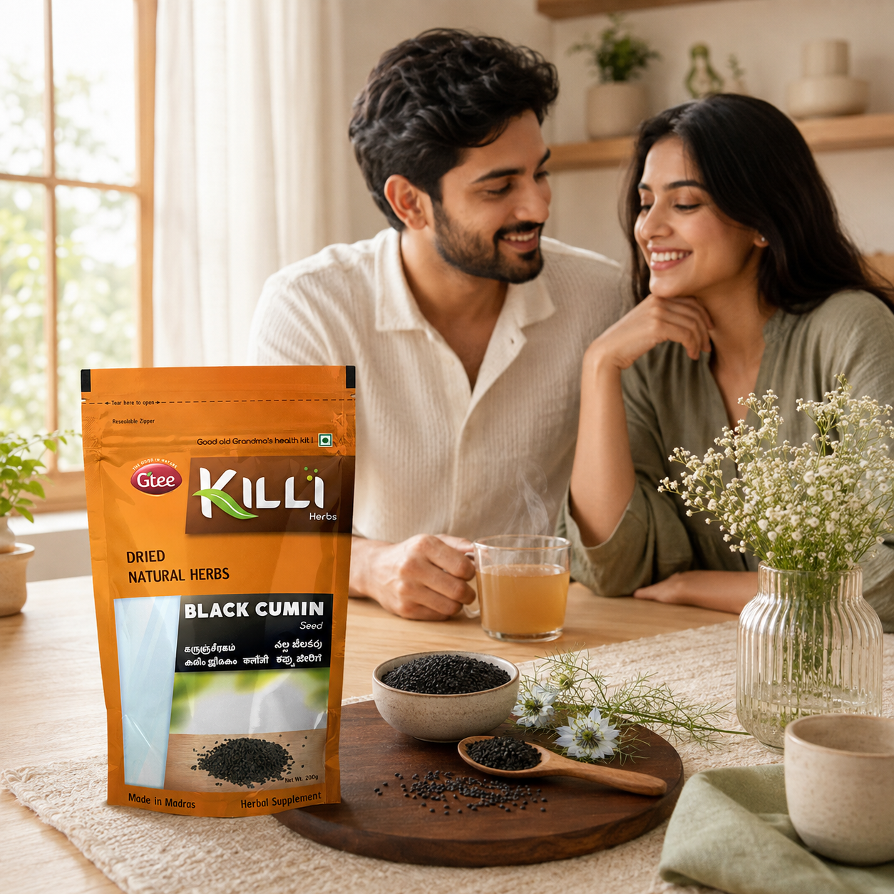 Killi Black Cumin (Karunjeeragam) Seed | Kalonji | An Everyday Wellness Staple, 200g
