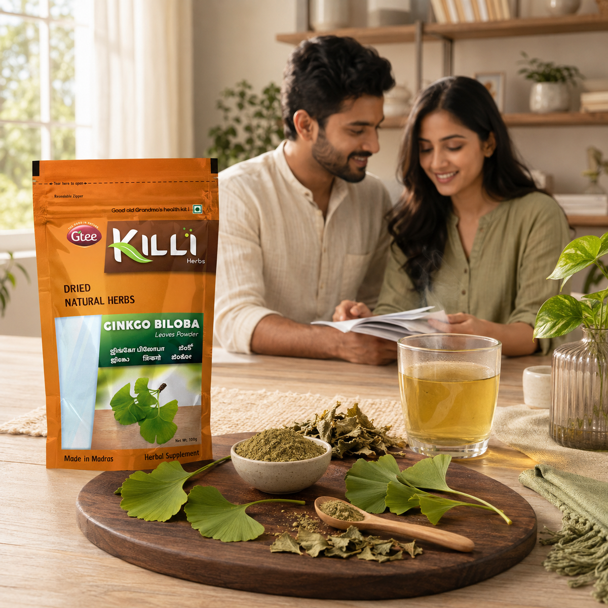 Killi Ginkgo Biloba Leaves Powder | A Traditional Aid for Memory and Focus, 100g