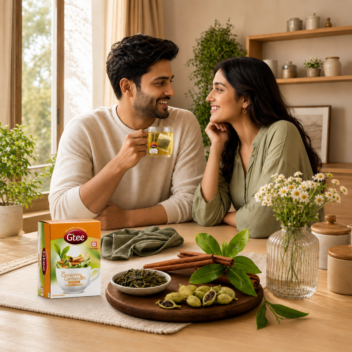 GTEE Cinnamon Cardamom | Green Tea with Cinnamon & Cardamom | A Spicy Revitaliser Rooted in Ayurveda
